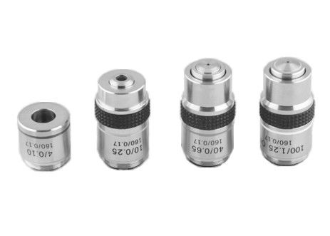 4X 10X 1600X balayant la couleur de Chrome de microscope biologique de lentille objective