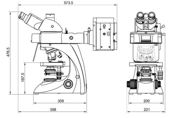 Position de polarisation intégrée du microscope biologique 4 de laboratoire de champ foncé