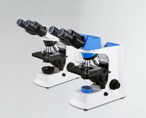 Microscope biologique de laboratoire blanc de Trinocular avec l'étape mécanique